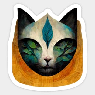 Cat Face Surrealism Sticker